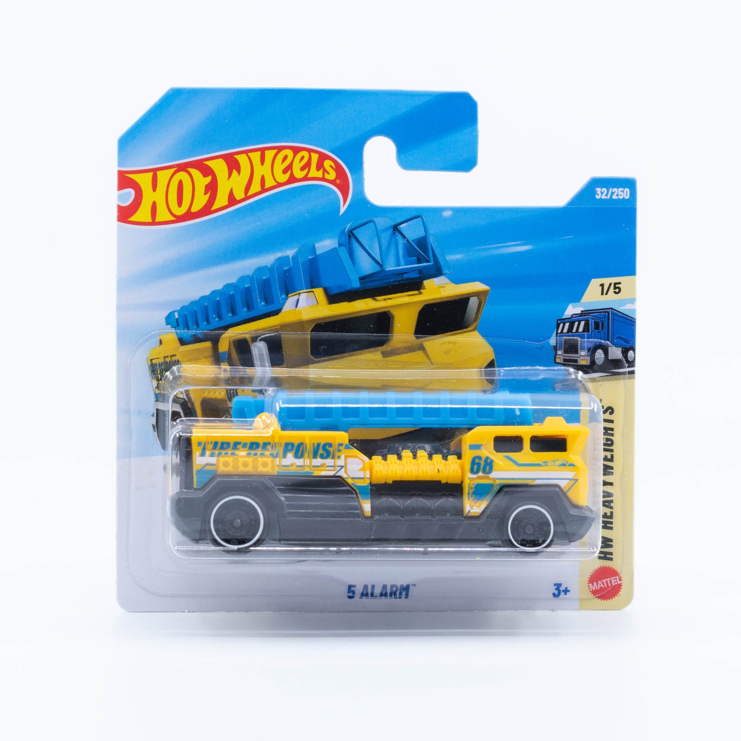 Hot Wheels 5 Alarm fire truck fantasy vehicle in yellow from the 2026 Basic Line.