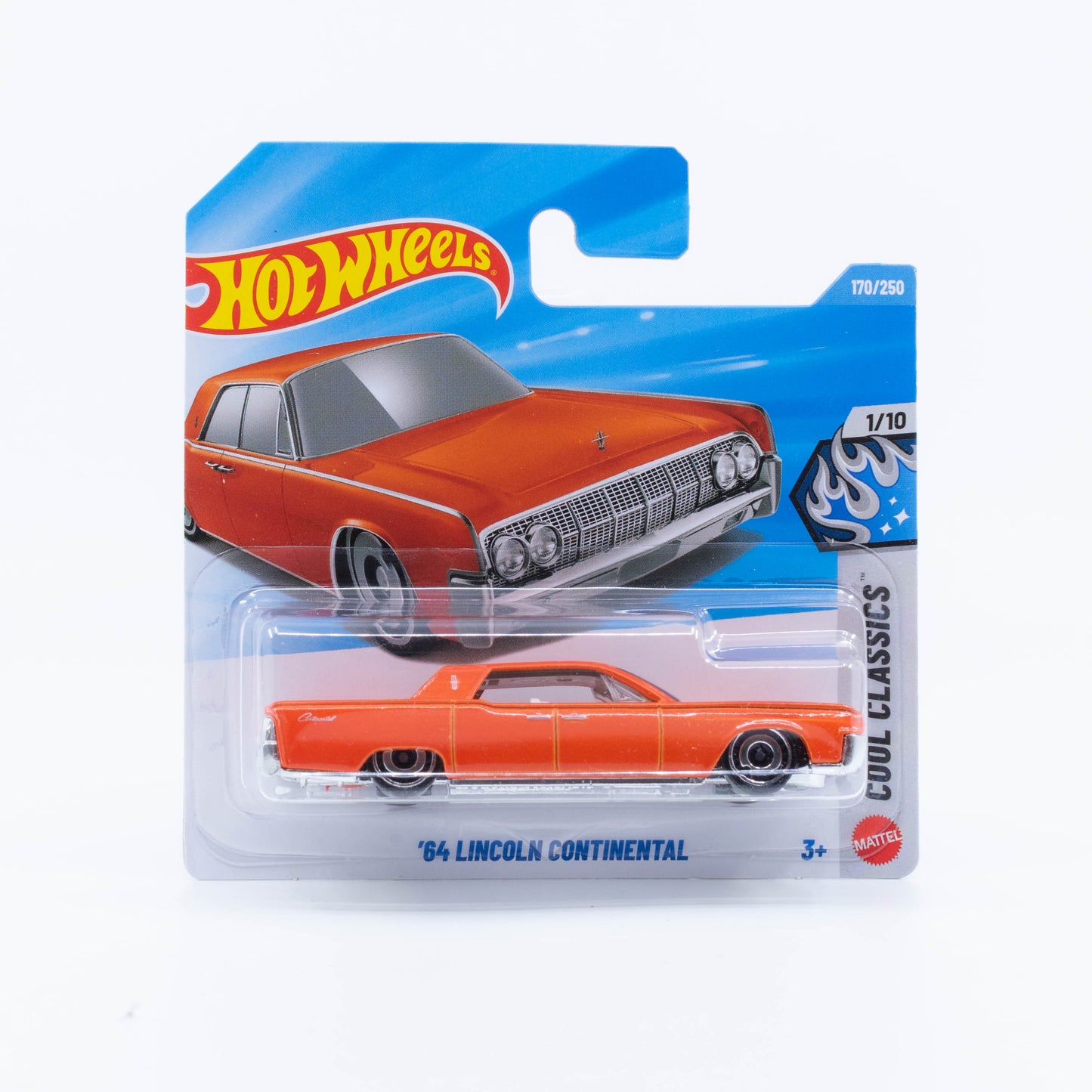 Hot Wheels 1964 Lincoln Continental in orange from the 2026 Basic Line.