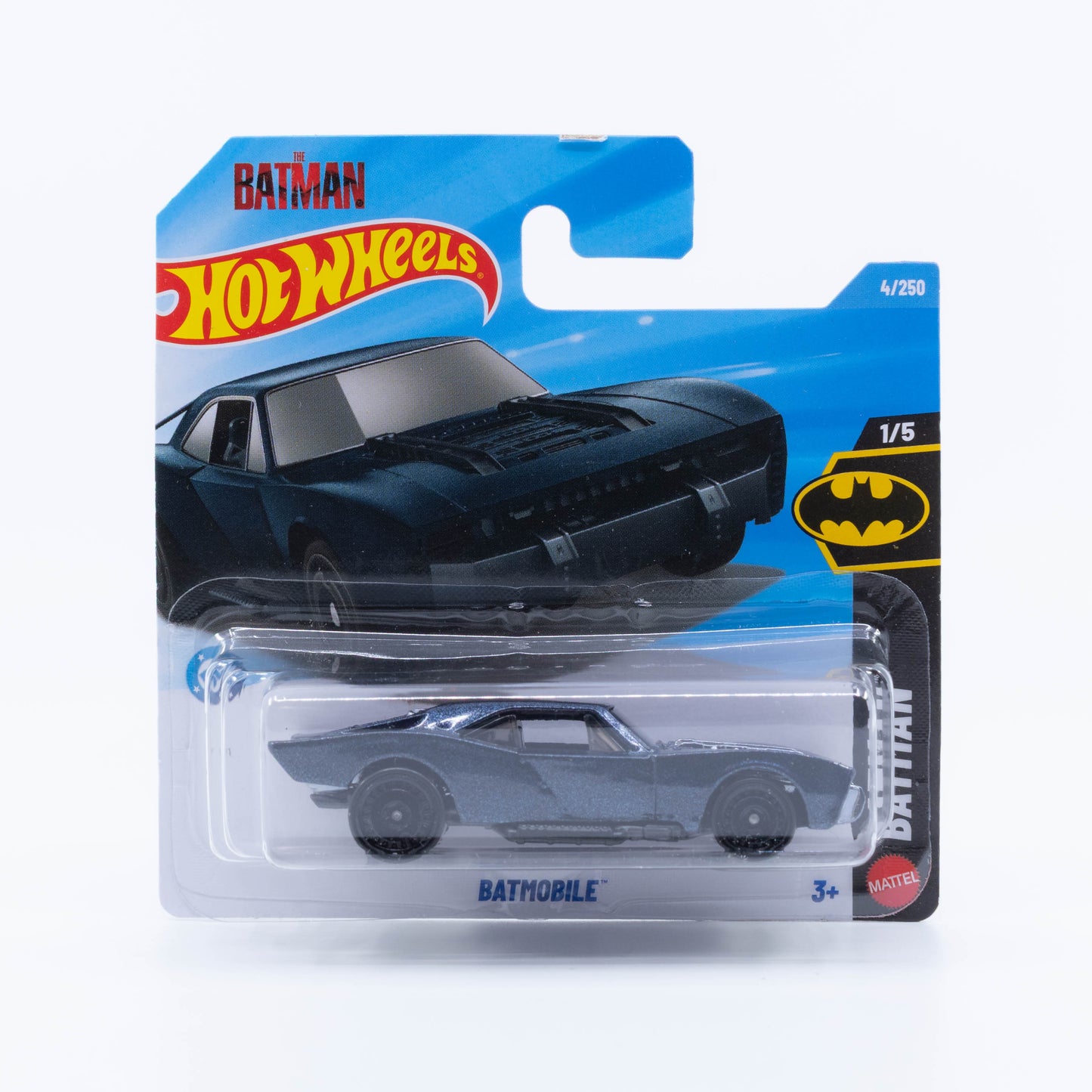 Hot Wheels Batmobile from The Batman movie diecast model in 1:64 scale.
