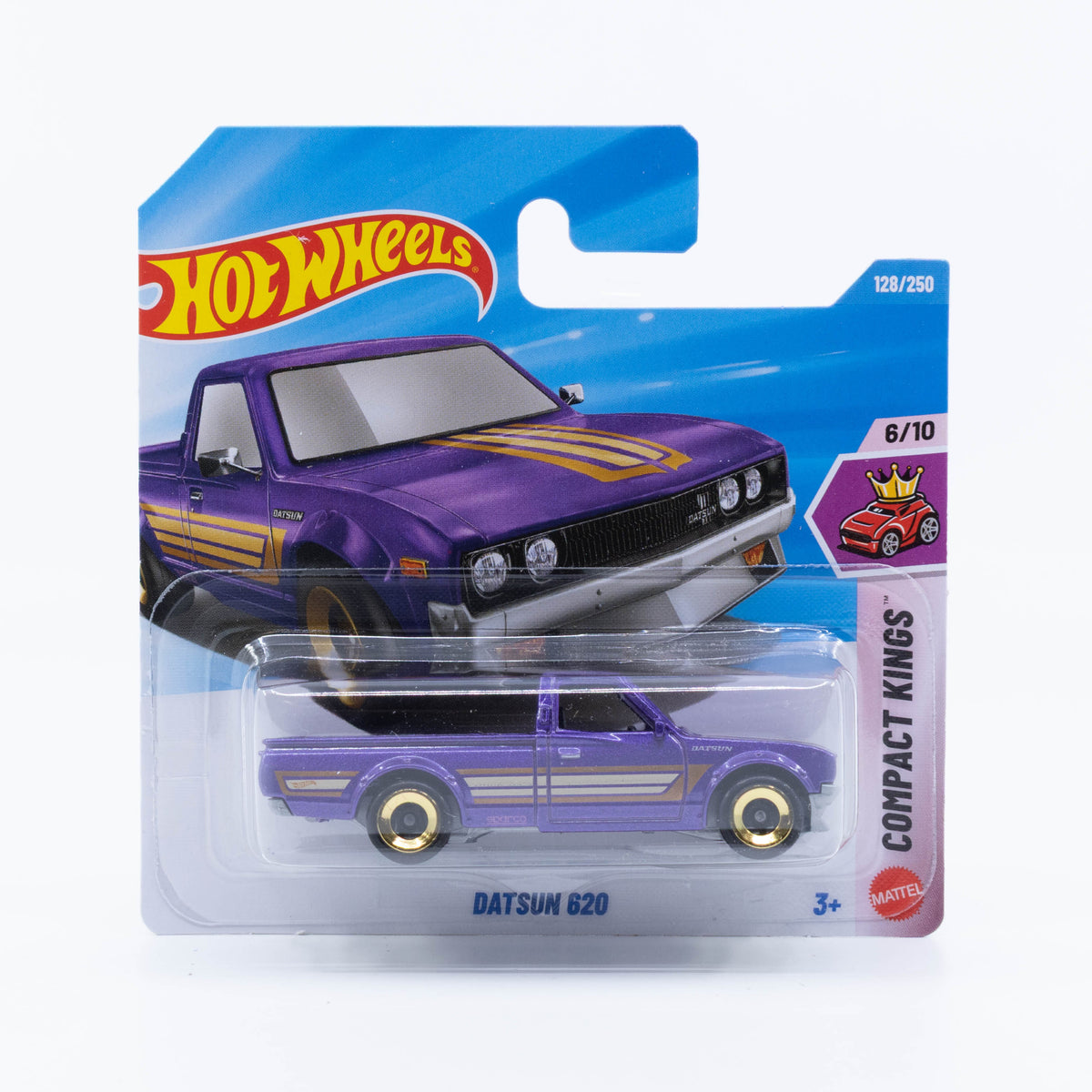 Hot Wheels Datsun 620 classic Japanese pickup truck in detailed 1:64 scale.