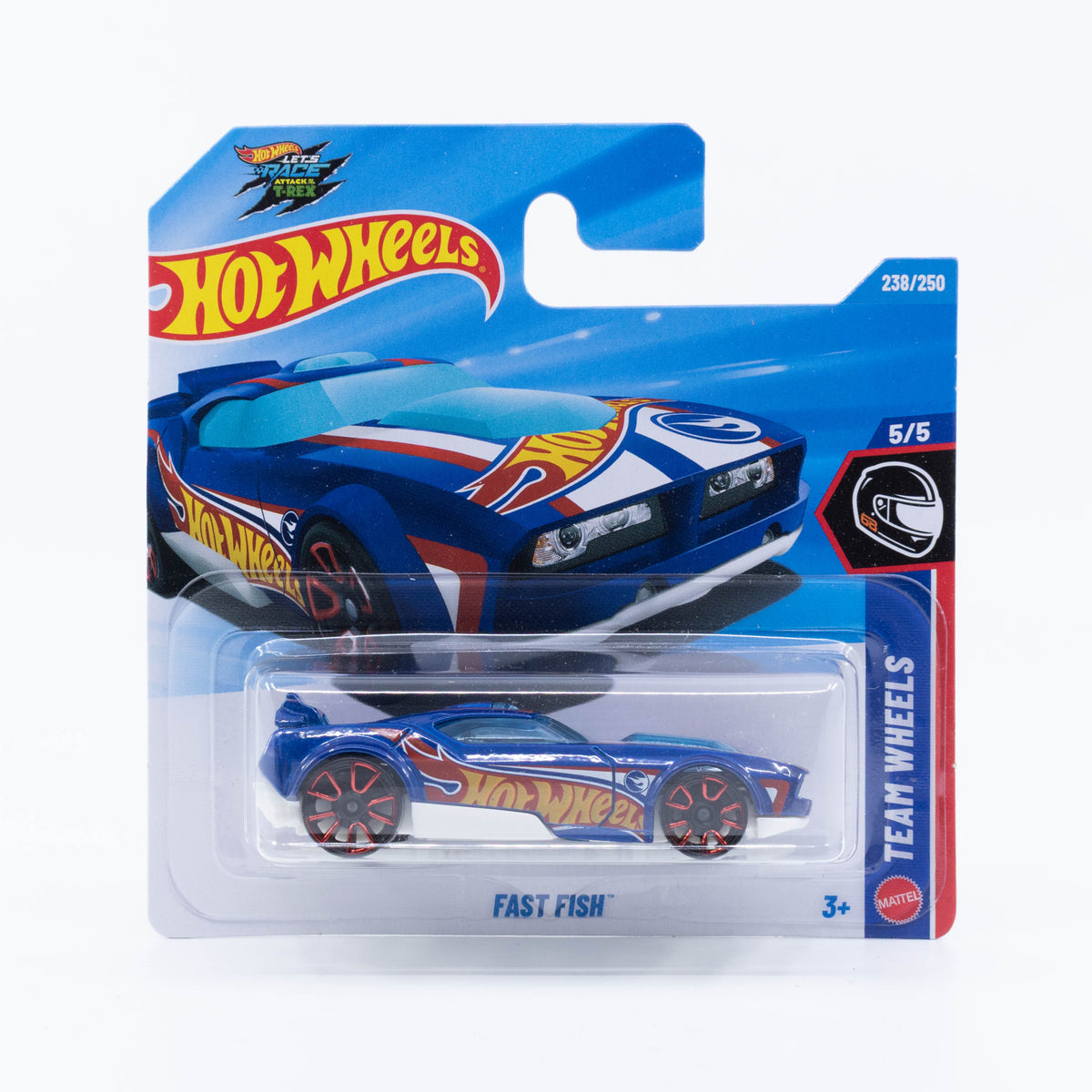Hot Wheels Fast Fish 1:64 die-cast model, a retro-futuristic track-focused muscle car inspired by the Plymouth Barracuda.