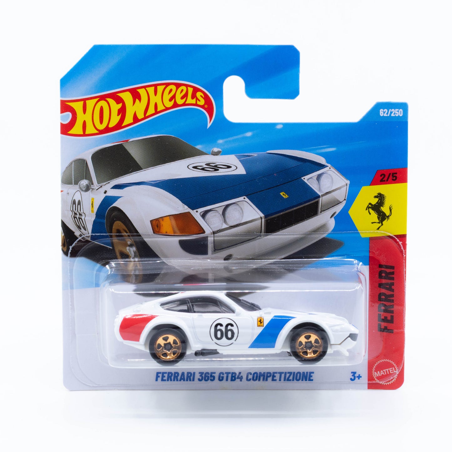Hot Wheels Ferrari 365 GTB4 Competizione white red blue Mainline diecast 1:64