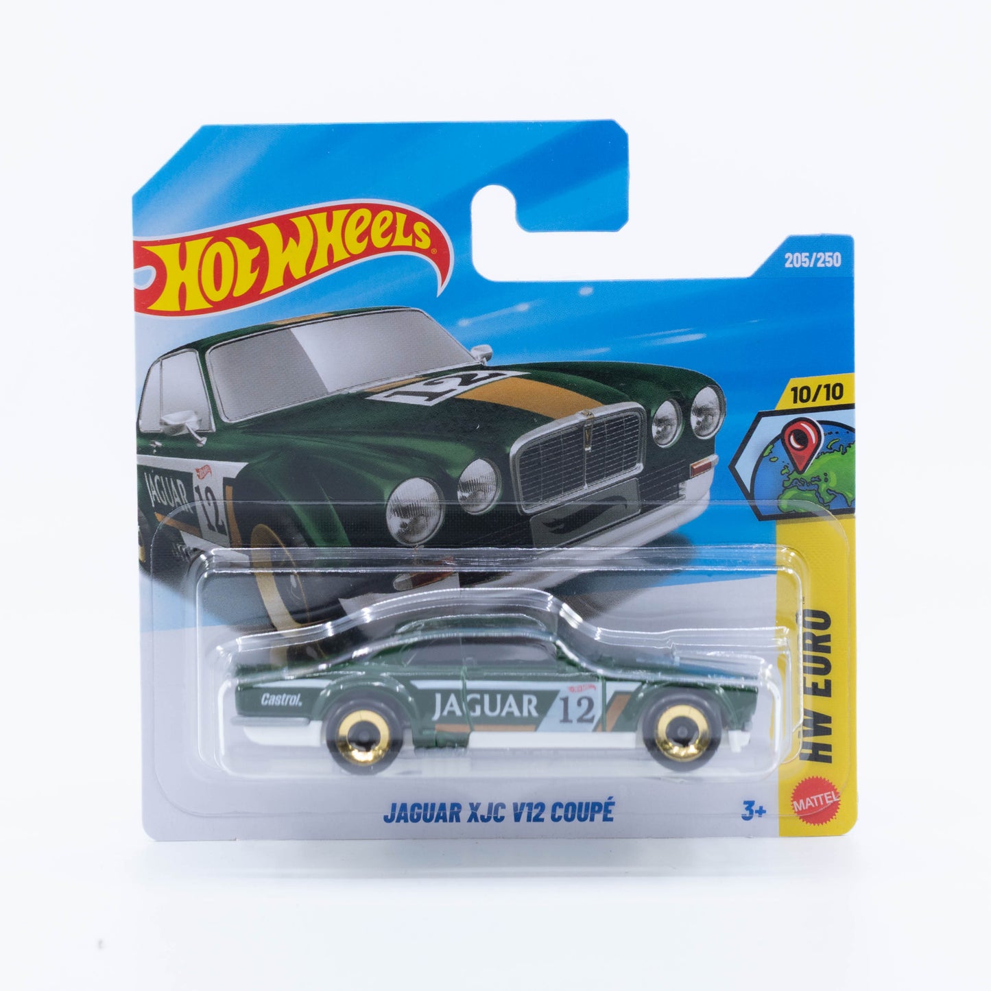 Hot Wheels Jaguar XJC V12 Coupé in British Racing Green with number 12 racing graphics.