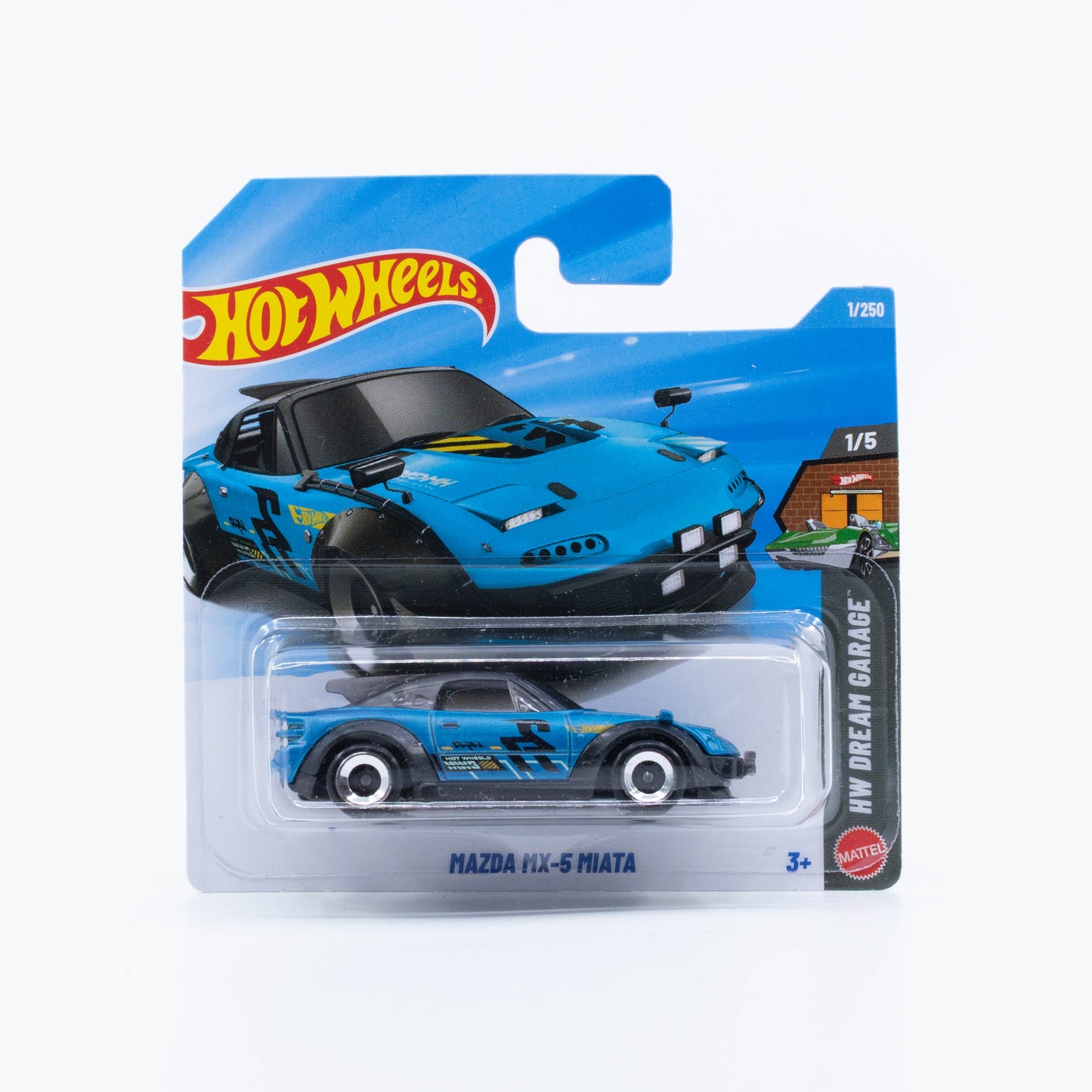 Hot Wheels Mazda MX-5 Miata in blue.