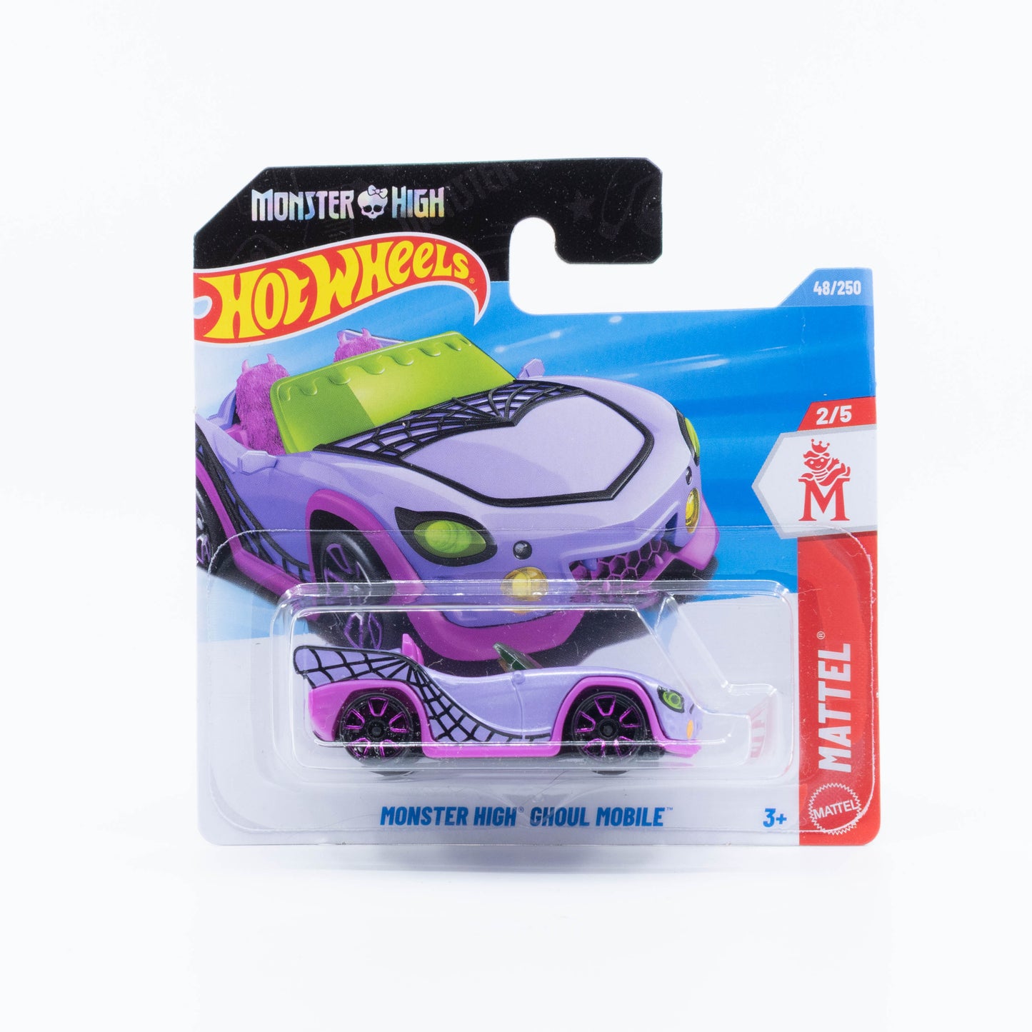 Hot Wheels 1:64 Monster High Ghoul Mobile pink pop culture fantasy vehicle.