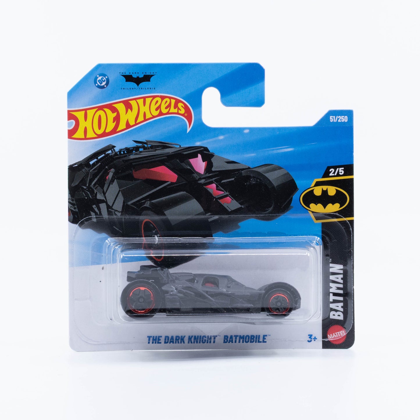 Hot Wheels The Dark Knight Batmobile (Tumbler) in black.