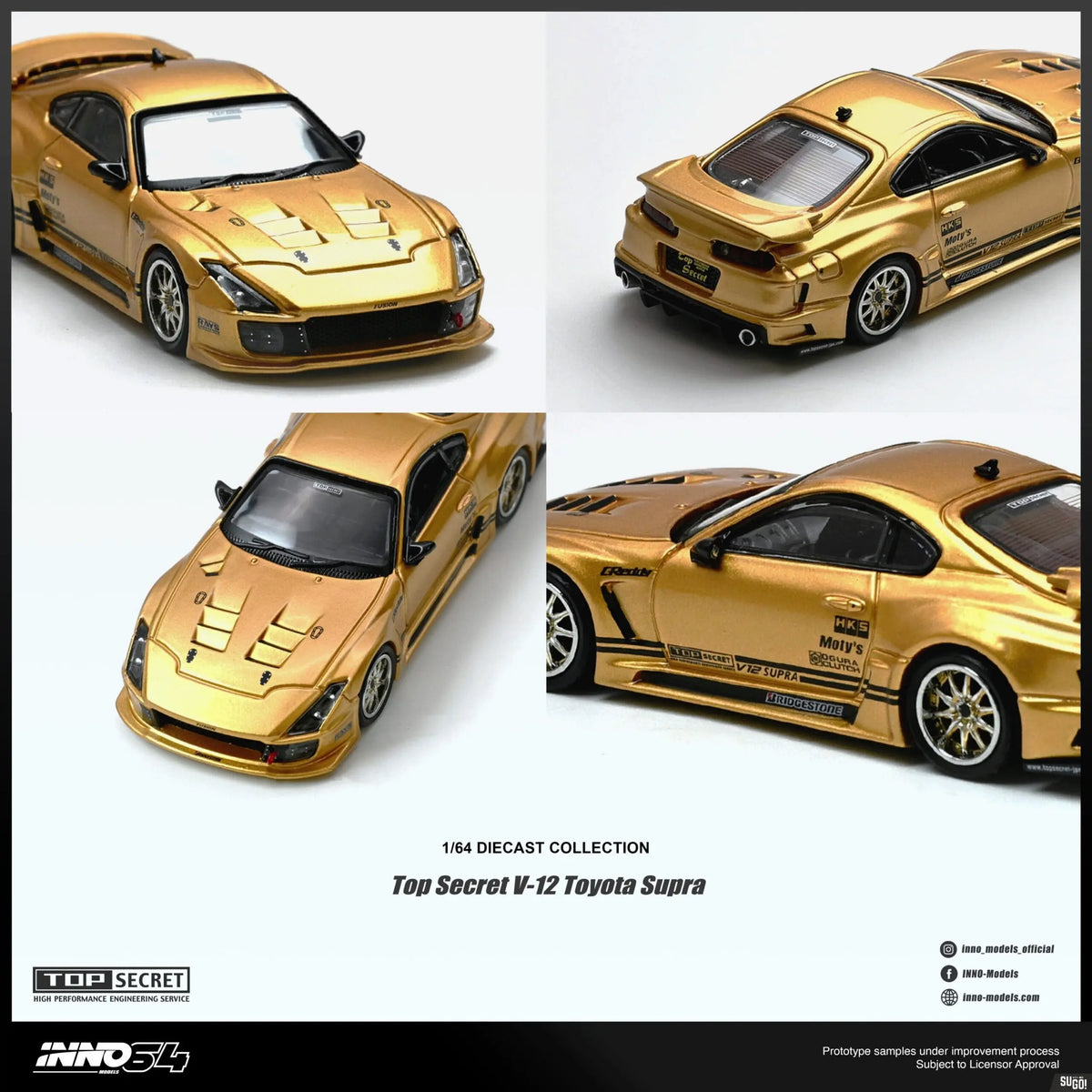INNO64 Top Secret V12 Supra gold 1:64 diecast car