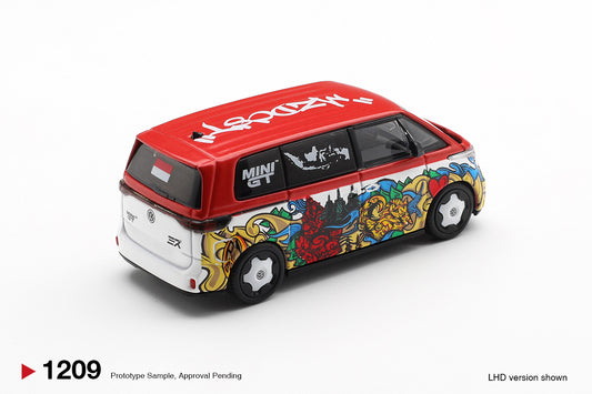 Mini GT 1:64 Volkswagen ID Buzz Mizu Design 2025 custom electric van diecast model. Back
