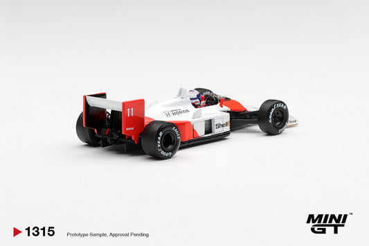 Mini GT McLaren MP4/4 driven by Alain Prost at the 1988 Canadian Grand Prix. Back