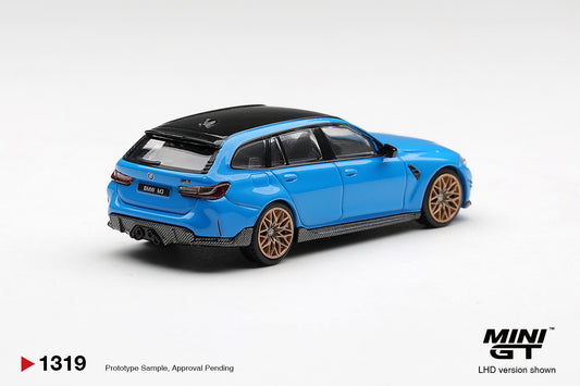 Mini GT BMW M3 M Performance Touring in Riviera Blue. Back