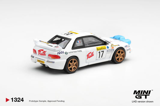 Mini GT Subaru Impreza WRC98 #17 from the 1999 Rallye Monte-Carlo. Back