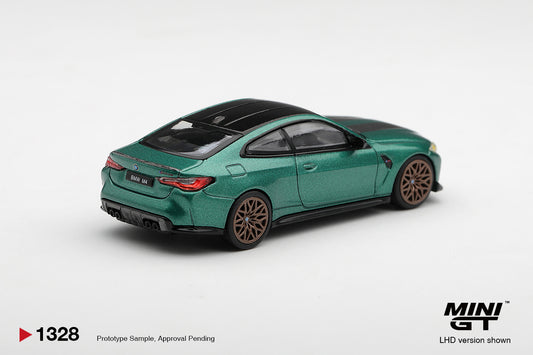 Mini GT BMW M4 CS G82 in Frozen Isle of Man Green Metallic. Back