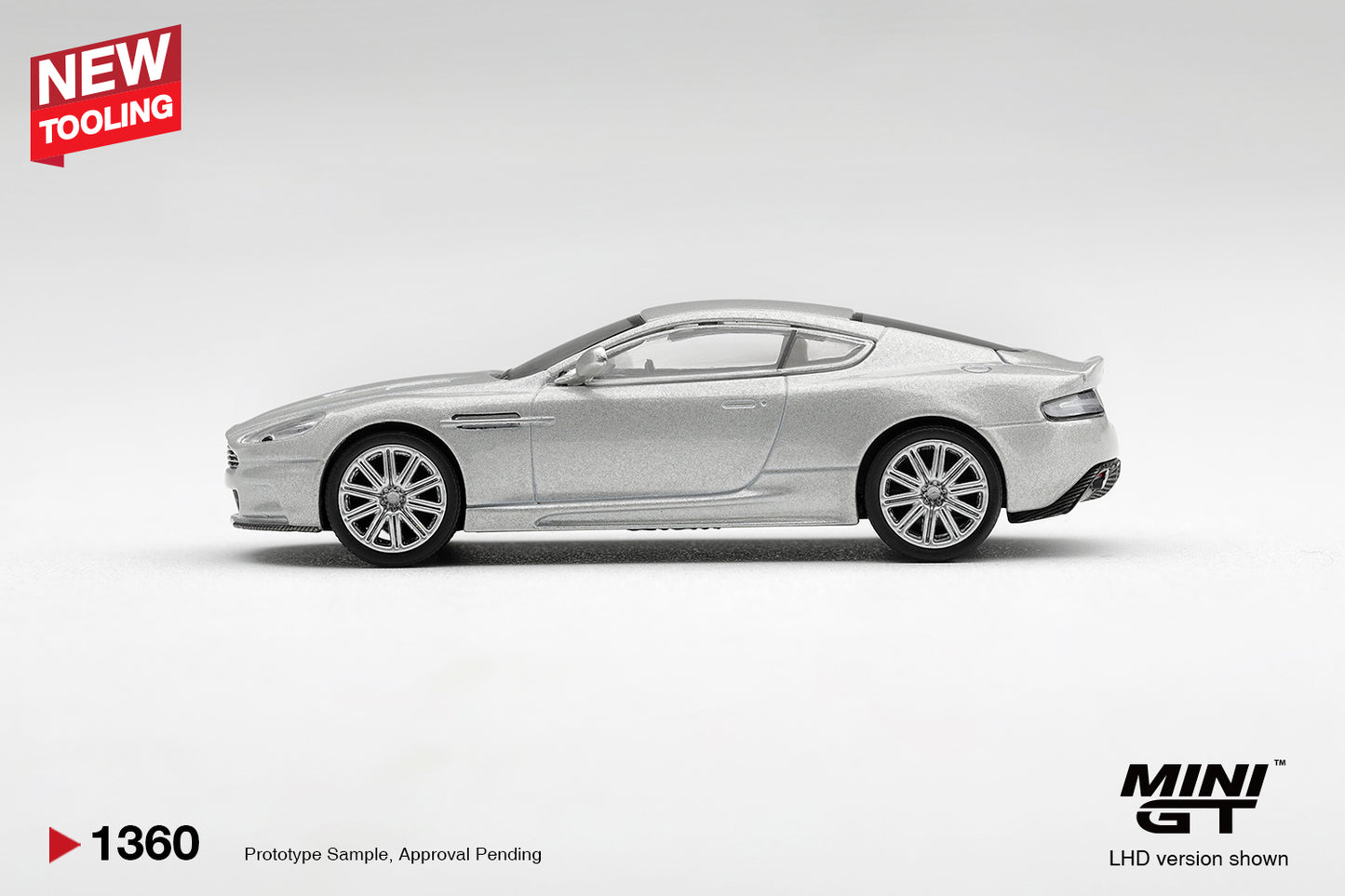 Mini GT 2008 Aston Martin DBS in Lightning Silver.