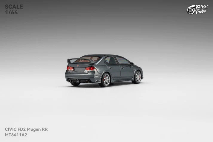 Micro Turbo 1:64 Honda Civic Type R FD2 Mugen RR metallic grey opening hood detailed engine diecast model
