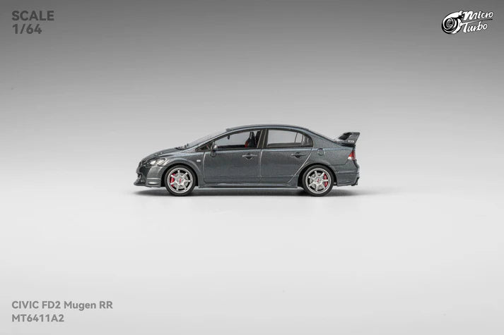 Micro Turbo 1:64 Honda Civic Type R FD2 Mugen RR metallic grey opening hood detailed engine diecast model