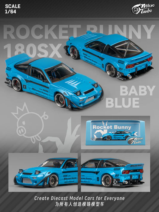 (Pre-Order) Micro Turbo - Rocket Bunny 180SX, Baby blue