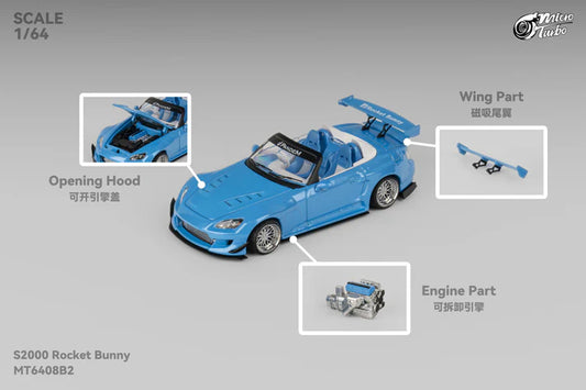 (Pre-Order) Micro Turbo - Rocket Bunny S2000, Metallic blue