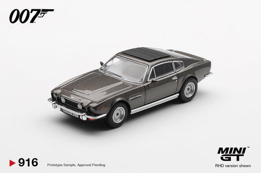 Mini GT Aston Martin V8 Vantage Living Daylights 1987 weapons off English blister 1:64. Front