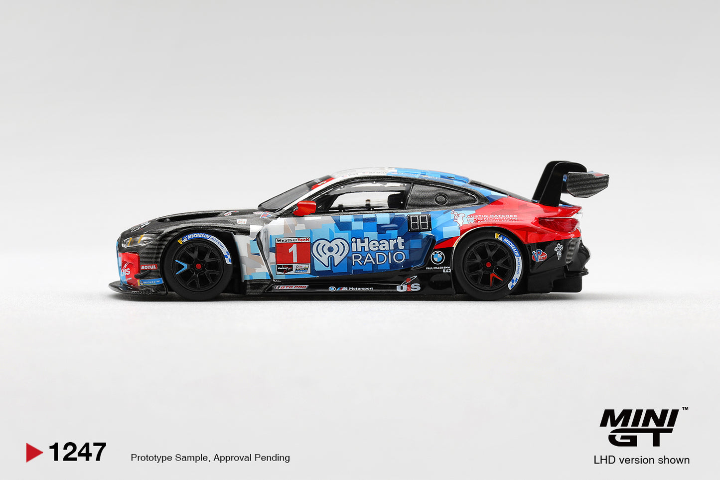 Mini GT BMW M4 GT3 EVO #1 Paul Miller Racing Daytona 24 Hours 2025 1:64. Side