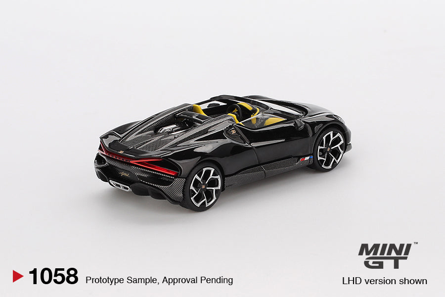 (Pre-Order) Mini GT - Bugatti W16 Mistral Black 2024