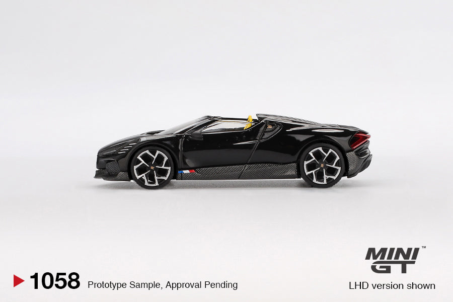 (Pre-Order) Mini GT - Bugatti W16 Mistral Black 2024