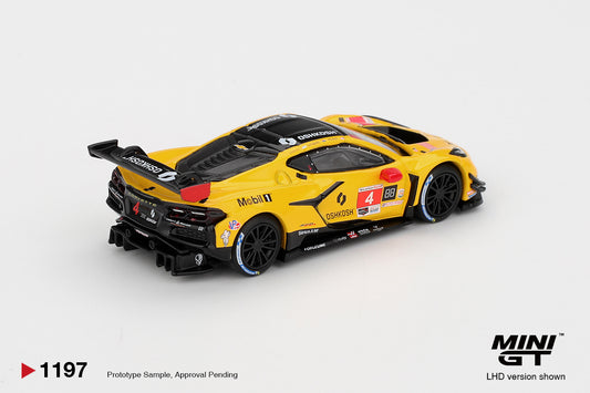 Mini GT 1:64 Chevrolet Corvette Z06 GT3.R #4 Corvette Racing Pratt Miller Daytona 24 Hours 2025 model car. Back