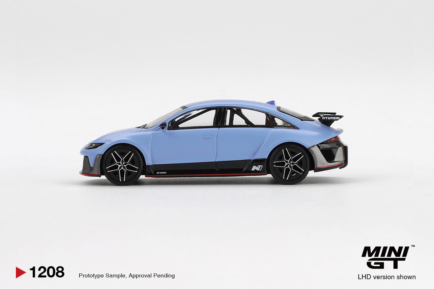 Mini GT 1:64 Hyundai RN22E VP1 2021 electric performance prototype futuristic concept car model. Side