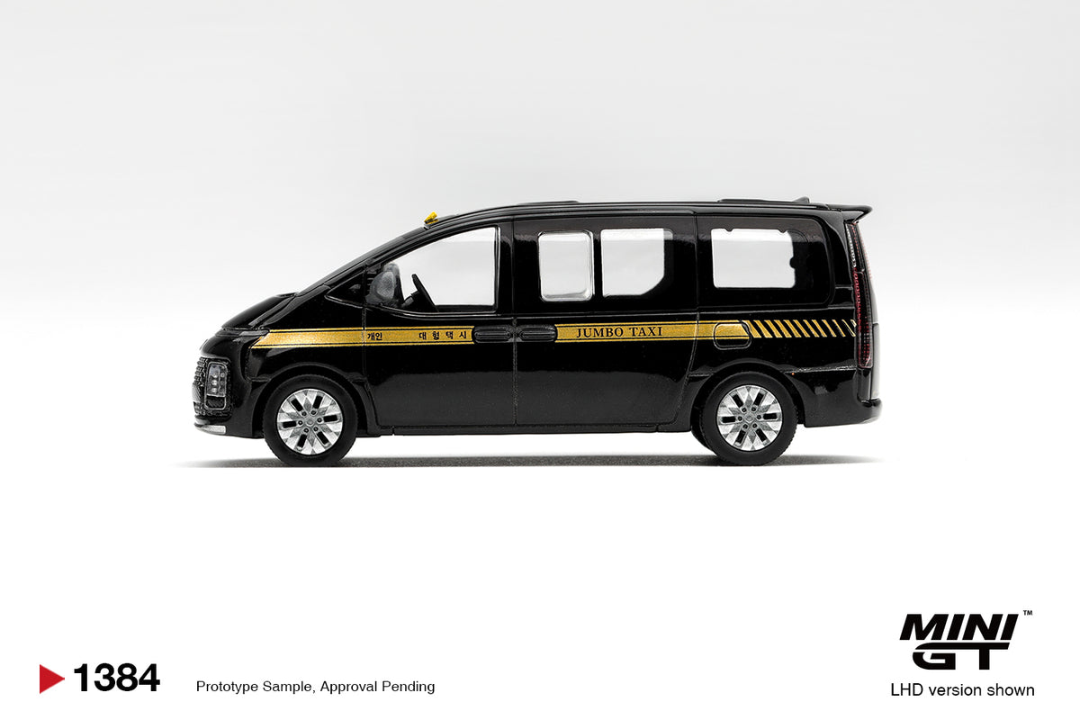 Mini GT Hyundai Staria Taxi in detailed 1:64 scale.
