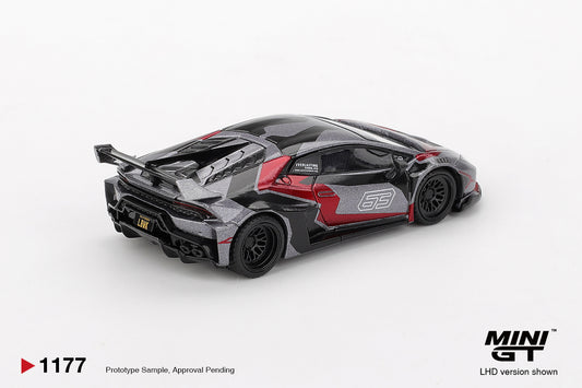 Mini GT 1:64 Lamborghini Huracán GT Ronin 2025 modern GT-style supercar model. Back