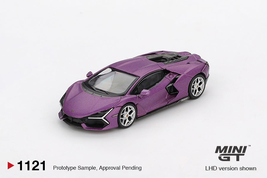 Mini GT Lamborghini Revuelto Viola 30th Matte 2024 1:64 scale diecast model. Front