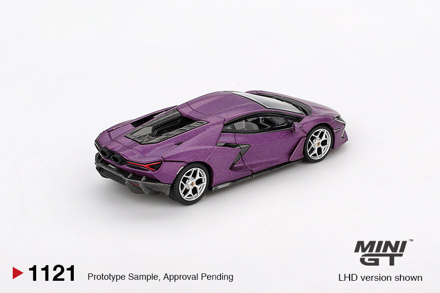 Mini GT Lamborghini Revuelto Viola 30th Matte 2024 1:64 scale diecast model. Back