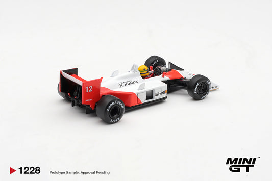 Mini GT McLaren MP4/4 #12 Ayrton Senna 1988 Canadian GP winner 1:64 diecast. Back