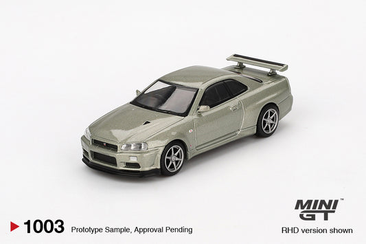 Mini GT - Nissan Skyline GT-R (R34) V Spec II Nür Millenium Jade 2002