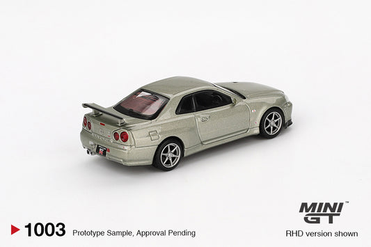 Mini GT - Nissan Skyline GT-R (R34) V Spec II Nür Millenium Jade 2002
