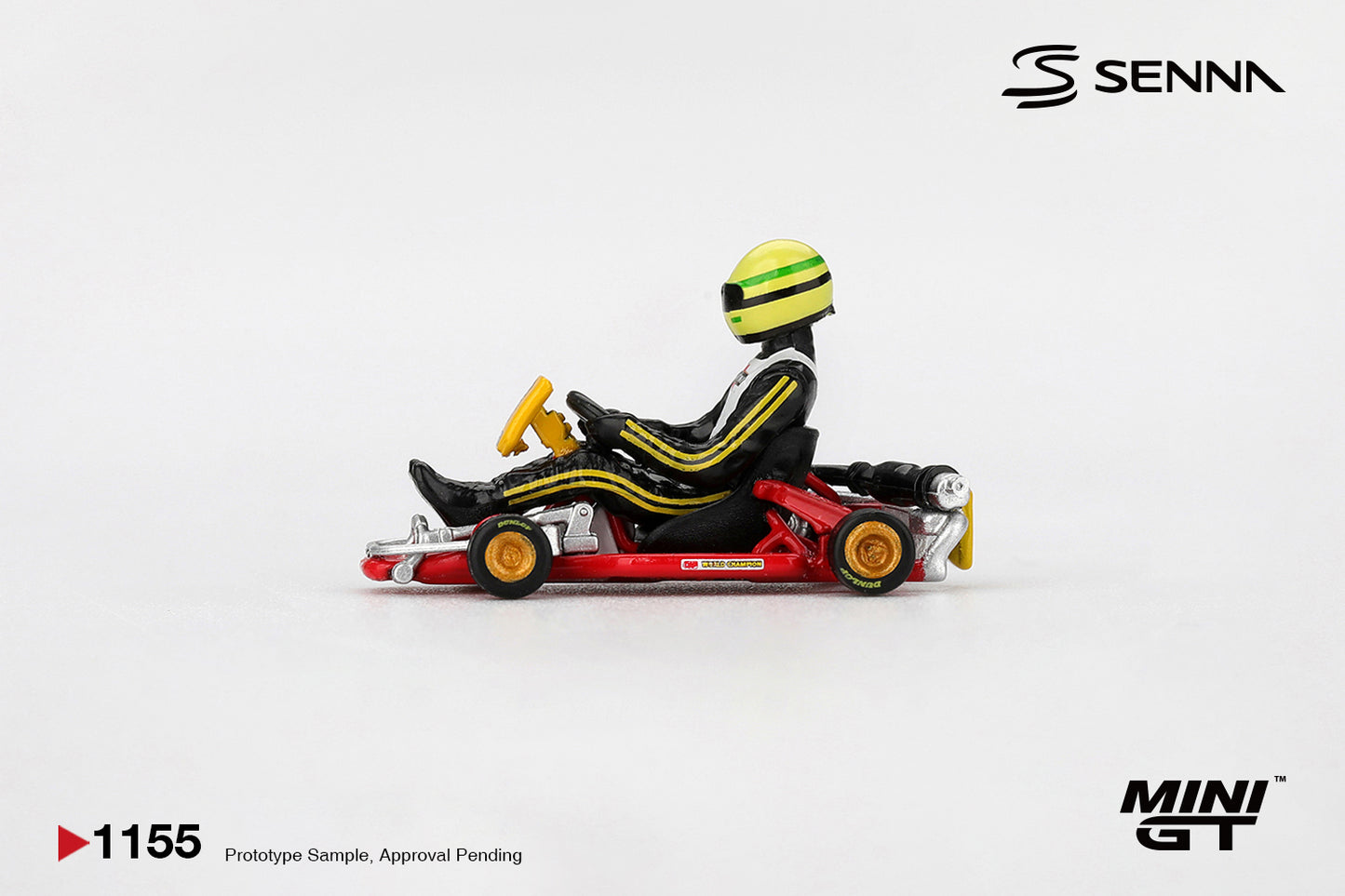 Mini GT 1:64 Ayrton Senna Formula K kart #9 Karting World Championship 1981. Side
