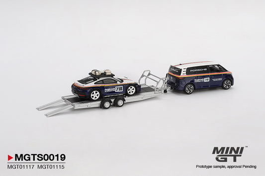 Mini GT Porsche 911 Dakar #718 and Volkswagen ID. Buzz Roughroads Set 1:64 scale diecast