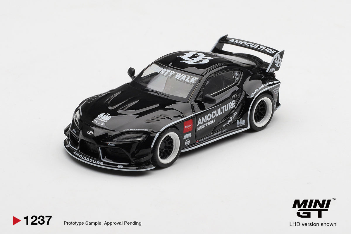 Mini GT Toyota GR Supra LB Works Amoculture 2026 1:64 diecast model. Front