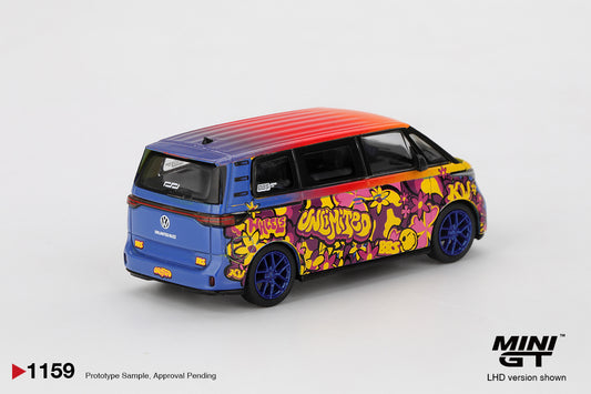 1:64 Mini GT Volkswagen ID.Buzz KW/BBS 2025 – two-tone electric van die-cast model with BBS wheels. Back