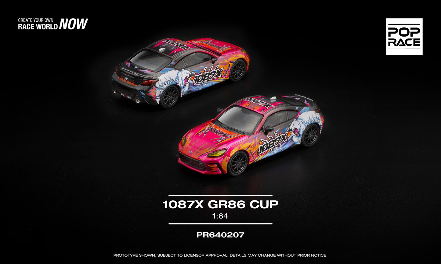 POP Race 1087X Toyota GR86 Cup 1:64 diecast racing car model