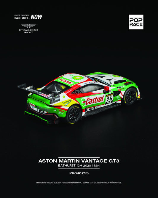 1:64 scale POP Race Aston Martin Vantage GT3 Bathurst 12 Hour 2020 die-cast model – detailed livery and racing aero parts. back right image