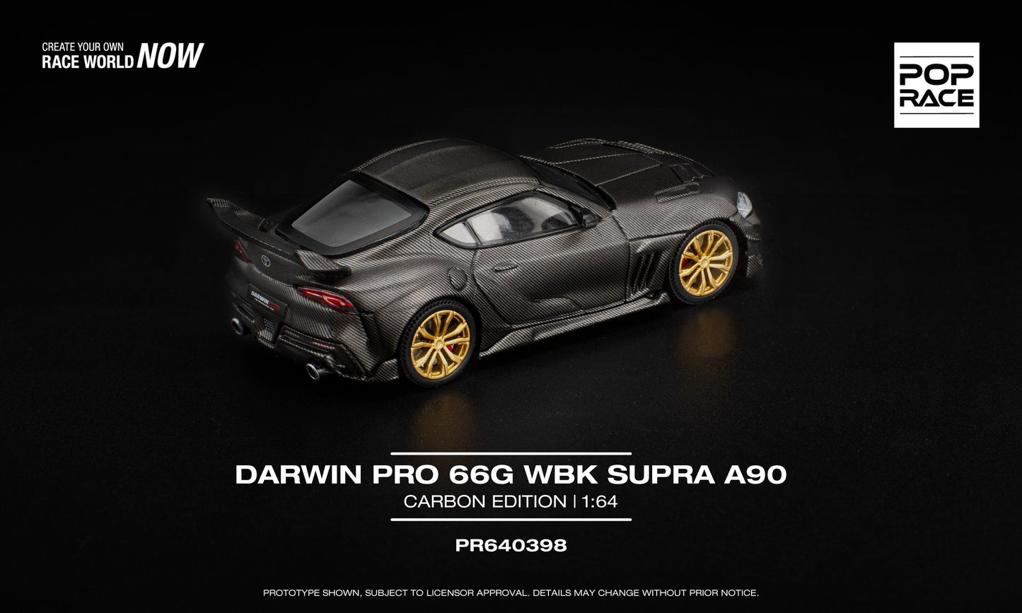POP Race Darwin Pro 66G WBK Supra A90 Carbon Edition 1:64 diecast. Back