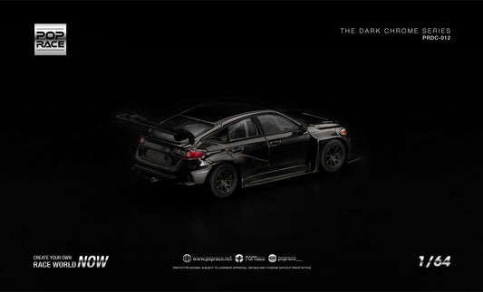 POP Race Honda Civic FL5 TCR dark chrome opening hood engine detail 1:64. Back