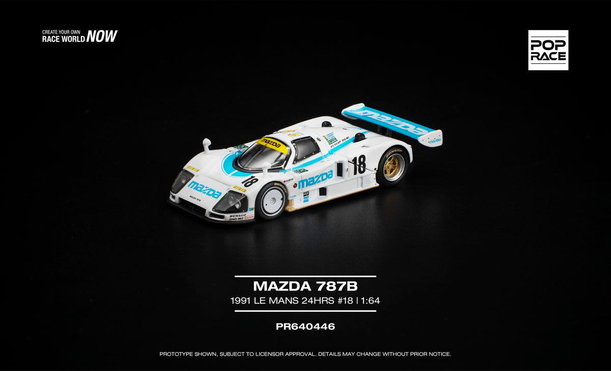 POP Race Mazda 787B 1991 Le Mans #18 removable parts endurance race car diecast 1:64. Front