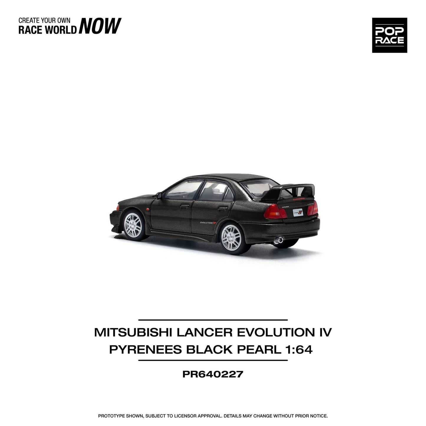 (Pre-Order) POP Race - Mitsubishi Lancer Evolution IV Pyrenees Black Pearl