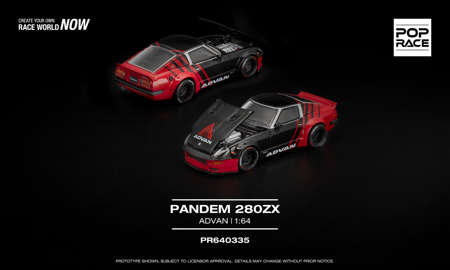 POP Race Pandem Nissan 280ZX Advan widebody 1:64 diecast model