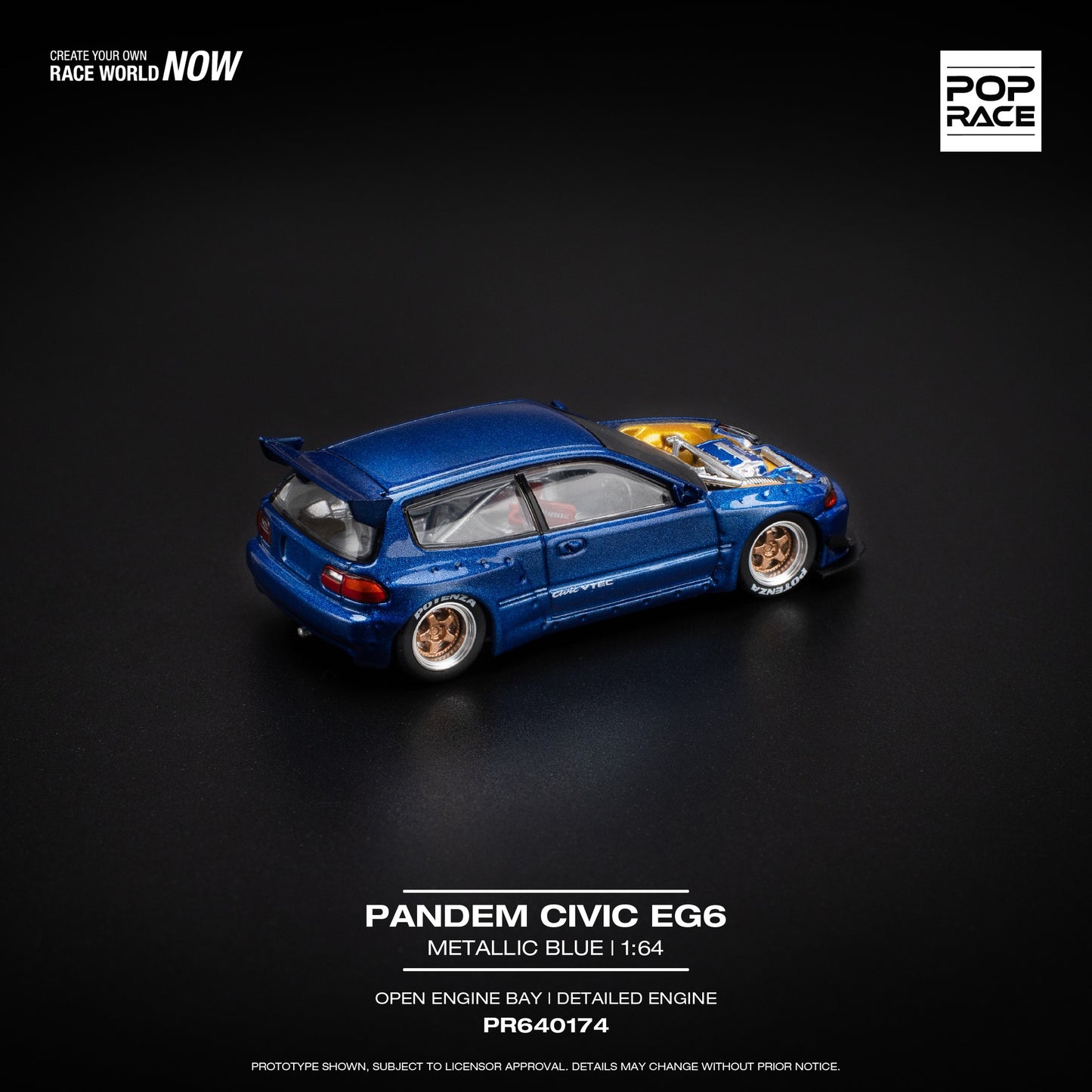 (Pre-Order) POP Race - Pandem Civic EG6 Metallic Blue