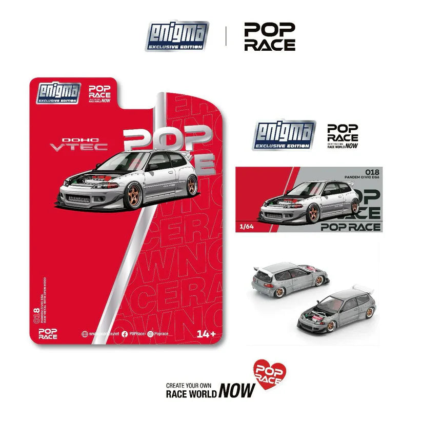 (Pre-Order) POP Race - Pandem Civic EG6 Raw Metal *Enigma Exclusive*
