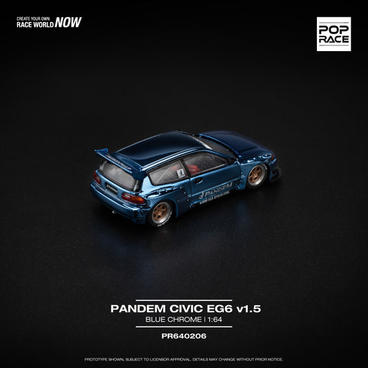 (Pre-Order) POP Race - Pandem Civic EG6 Blue Chrome