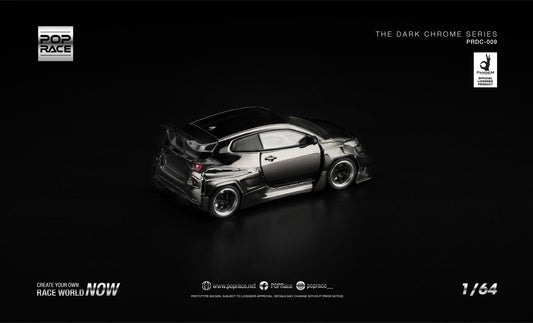 POP Race Pandem GR Yaris dark chrome 1:64 diecast model. Back
