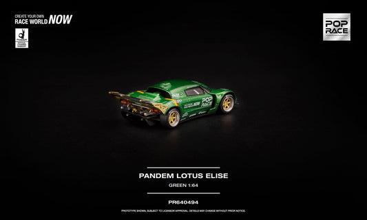POP Race Pandem Lotus Elise in Green with removable body parts.